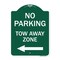 Signmission No Parking Tow Away Zone W/ Left Arrow, Green & White Aluminum Sign, 18" x 24", GW-1824-23610 A-DES-GW-1824-23610 - alternate 1